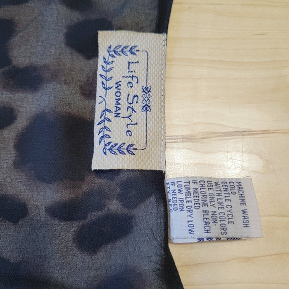 Life style Woman Draped Open Front Sleeveless Cardigan Vest Leopard Print 1X - Picture 8 of 11